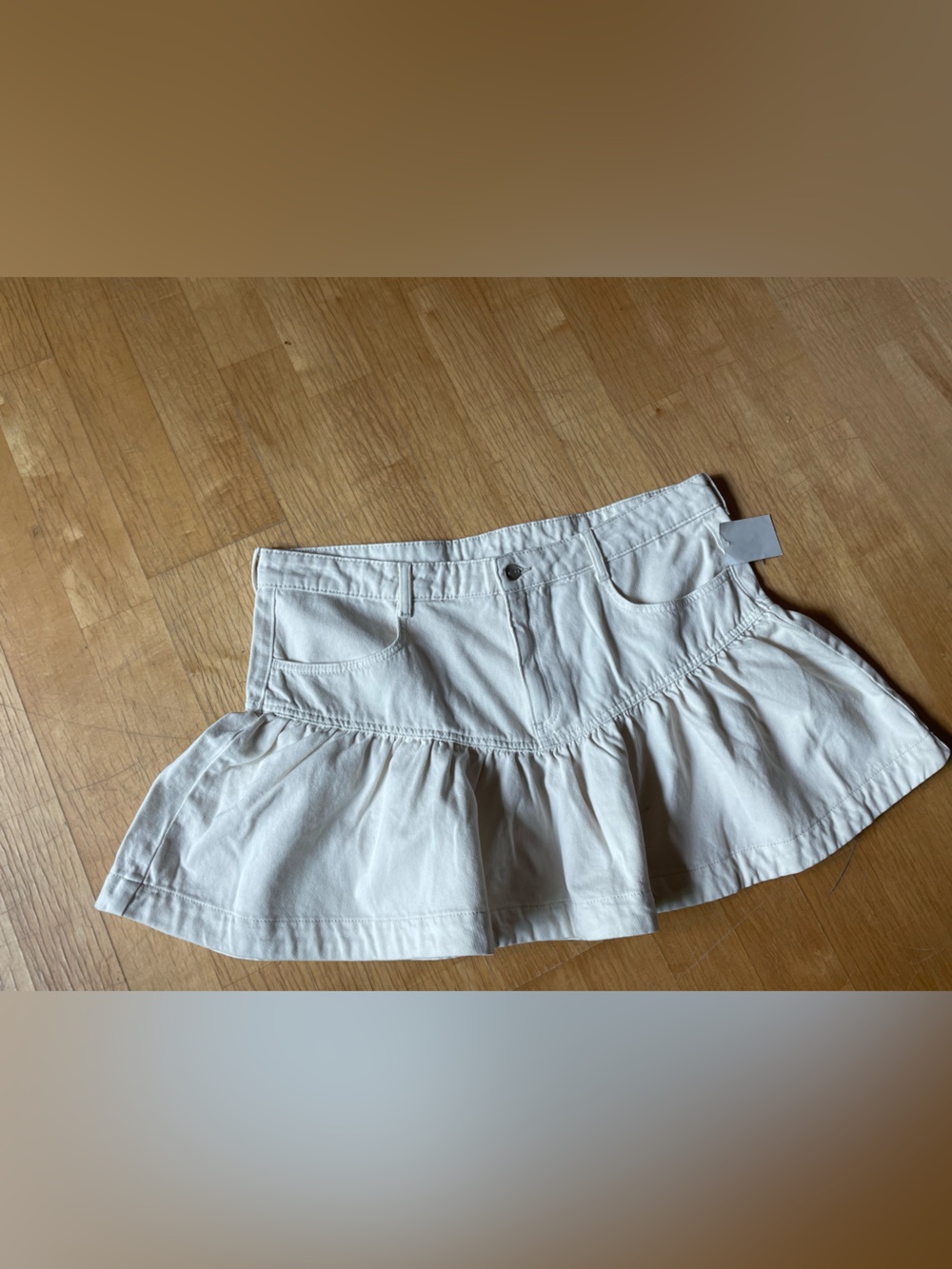 ☀️ SUMMER CLEARANCE 🛍️Divided Cream High-Waist Denim Mini Skirt